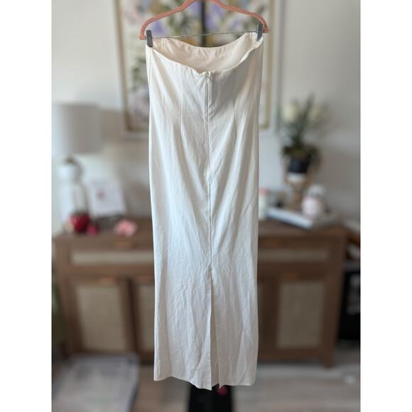 NWT Revolve x Michael Costello Briggs Strapless Boned Gown Ivory Womens Size XL - Picture 3 of 15